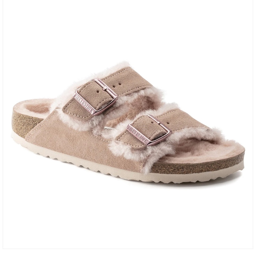 Birkenstock Arizona Shearling Sandal Light Rose 36 5 6